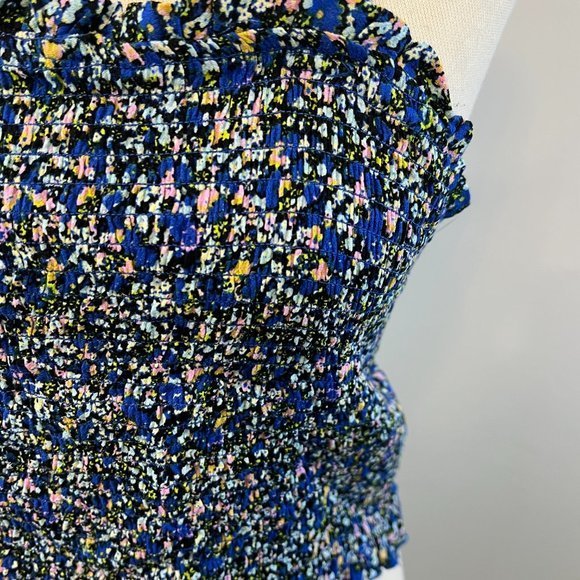 NWOT BP Floral Smock Tank Top IN Black- Blue Maisey Ditsy (S) - Picture 4 of 10